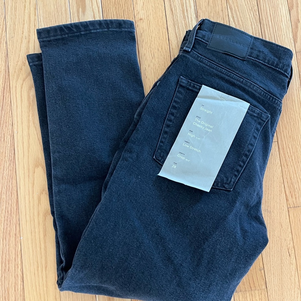 Everlane The Original Cheeky Fit Crop - Black Denim Jeans